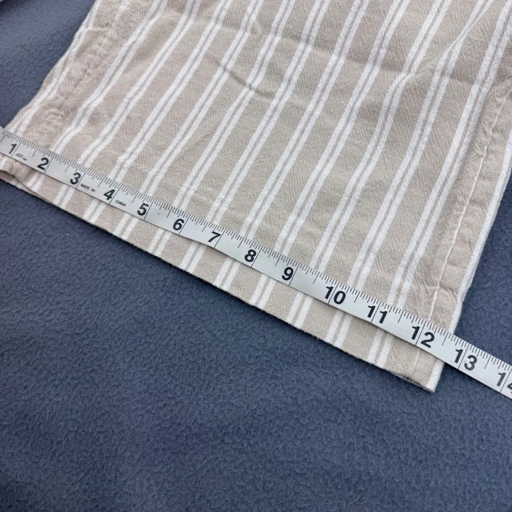 Banana‎ Republic Rowan Wide Leg Pants Womens 16 Beige White Striped High Rise